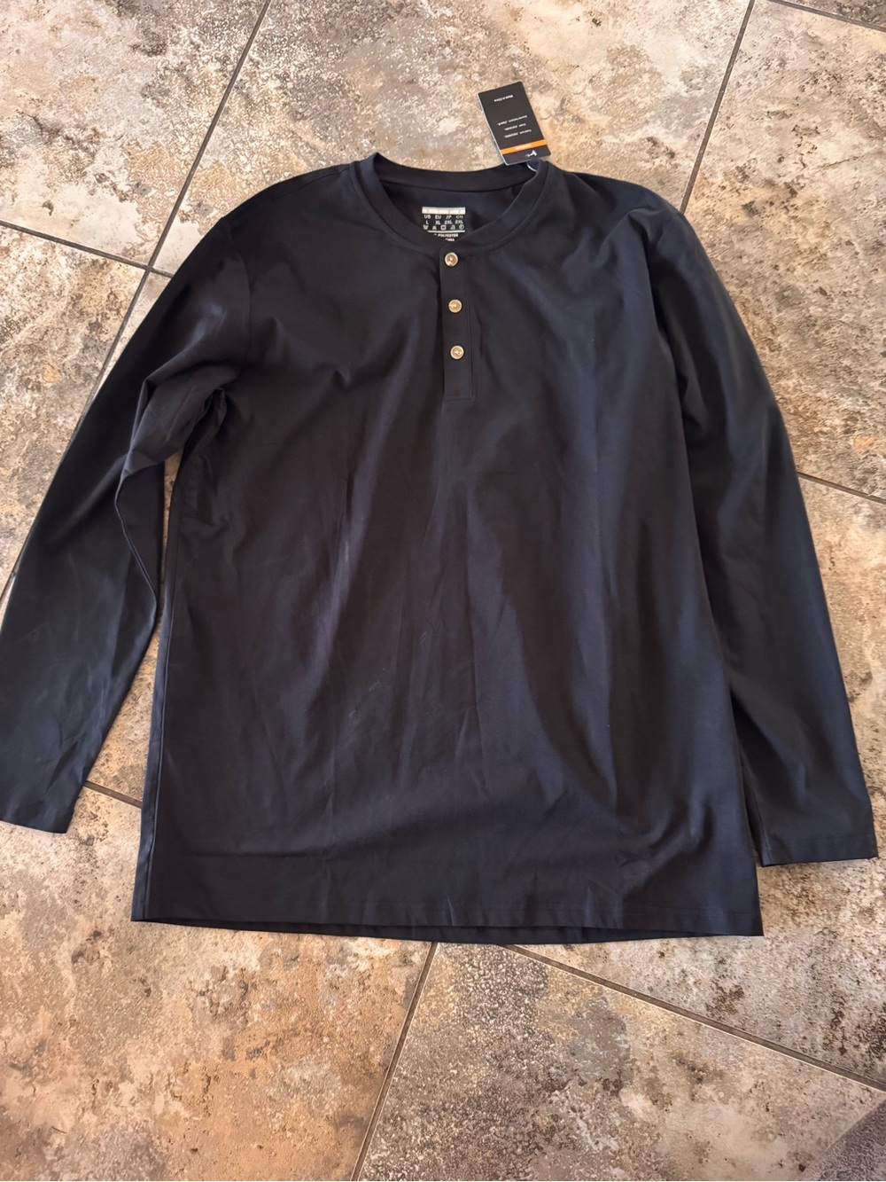NWT TACVASEN Men's Cotton Henley Long Sleeve 3 Buttons Moisture Wicking Size LG
